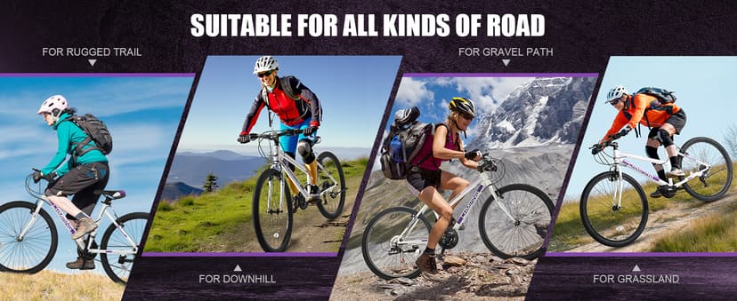 Ktaxon 20/24/26 Inch Mountain Bike, 7/21-Speed Adult Bicycle with Sturdy Steel Frame, Front Suspension, Excellent Twist Shifting, Easy to Assemble and Stylish Cool Look for Men Women