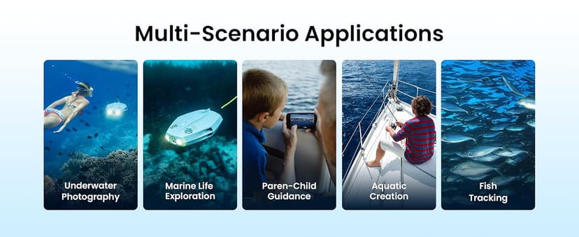 Chasing Dory Underwater Drone - Palm-Sized 1080p Full HD Underwater Drone with Camera for Real Time Viewing, APP Remote Control Purple (Lightpurple)