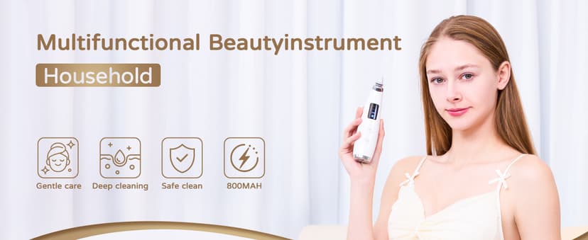 Blackhead Remover Pore Vacuum, Pore Cleaner for Face with 5 Attachments & 3 Suction Levels, USB Rechargeable Facial Blackhead Extractor Tool for Women & Men (Pearl White)