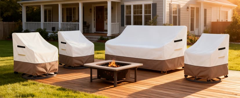 Patio Chair Covers Waterproof Heavy Duty Patio Furniture Covers, 33W x 35D x 36H Inches Swivel Outdoor Chair Cover 2 Pack (Beige)