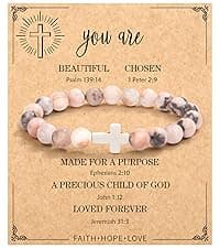 Christian Mothers-Day Gifts for Women, First Communion Confirmation Graduation Gifts Religious Cross Bracelet for Mom/Daughter/Friend/Sister/Grandma/Granddaughter/Godmother/Her, Inspirational Birthday Faith Based Jesus Jewelry