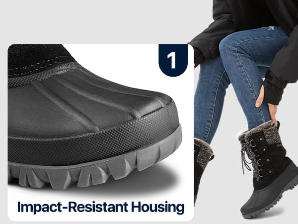 FREE SOLDIER Women's Waterproof Winter Cold Weather Snow Boots for Women Outdoor Fashion Duck Boots Comfortable Insulated