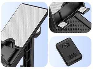 JTEMAN Cell Phone Stand with Bluetooth Speaker and Charging Function,Bluetooth Audio Power Bank Bracket,Birthday Gifts for Men Women,Kitchen Gadgets for Most Phones and Tablets-Black