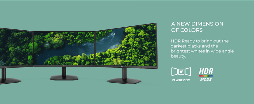 AOC 22B35HM23 22" Full HD (1920 x 1080) 120Hz LED Monitor, Adaptive Sync, VGA & HDMI, Flicker-Free, Low Blue Light, HDR Ready, VESA, Tilt Adjust, Eco-Friendly