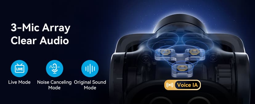 EMEET PIXY Dual-Camera AI-Powered PTZ Camera 4K, AI Tracking, PDAF&AI Autofocus 0.2s, 1/2.55'' Sony Sensor, 3 Mics, Presets, Gesture Control, 4K Webcam for Streaming and OBS/Twitch/Switch 2 Compatible