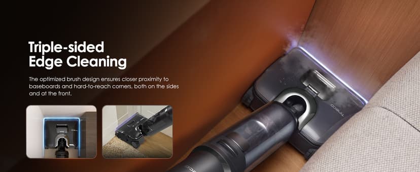 Tineco Floor One S7 Stretch Steam Cordless Wet Dry Vacuum Steam Mop All-in-One, 320℉ HyperSteam, 180° Lay-Flat, Anti-Tangle Design, FlashDry Self-Cleaning, Up to 75 Min Runtime