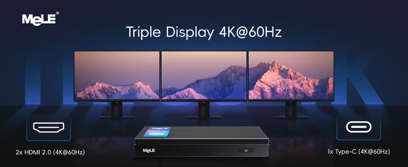 MeLE Fanless Mini PC Quieter 4C, N100 16GB RAM 512GB Storage Win 11 Mini Computers, Micro PC with Full-Functional USB-C, 2.4G/5G WiFi, 4K Triple Screen on Home, Office, Education, Astrophotography