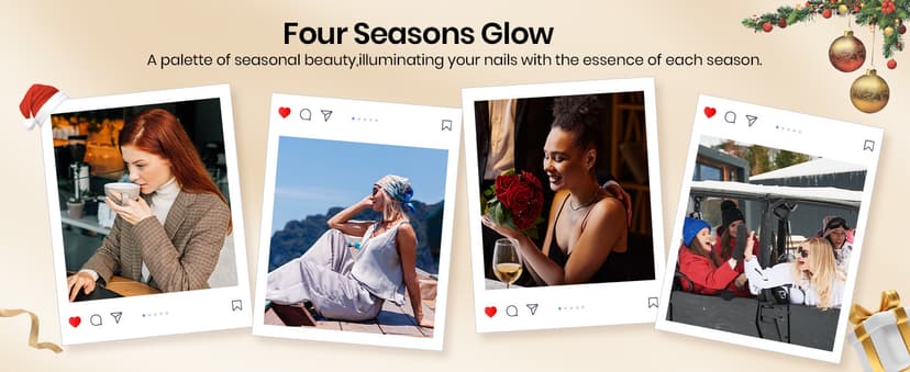 Beetles Gel Nail Polish Kit with U V Light -54 Pcs Gel Nail Kit Four Seasons Glow 32 Colors Set with Base Matte & Glossy Top Coat Soak Off Home Salon DIY Manicure Christmas Gifts for Women Teen Girls