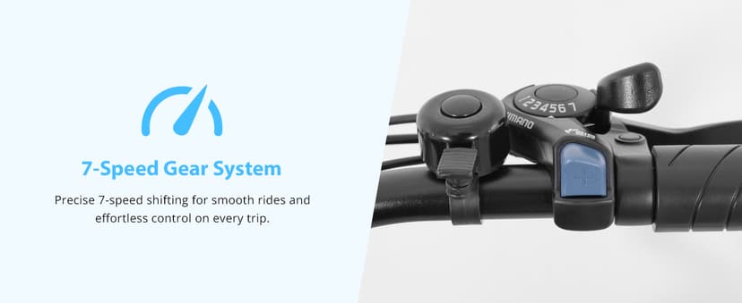 HOVERFLY OUREA 26" Electric Bike for Adults, 750W Peak Motor Mountain Ebike, 20MPH Up to 40 Miles, UL2849 Certified, 7-Speed, Removable Battery, Shock Absorber, Fat Tire Commuter E-Bike