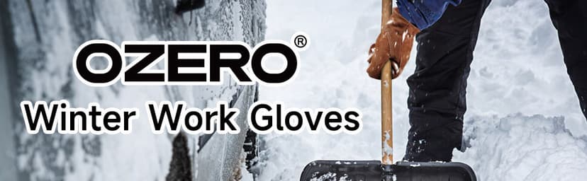 OZERO Work Gloves Winter Insulated Snow Cold Proof Leather Glove Thick Thermal Imitation Lambswool - Extra Grip Flexible Warm for Working in Cold Weather for Men and Women (Brown,Large)