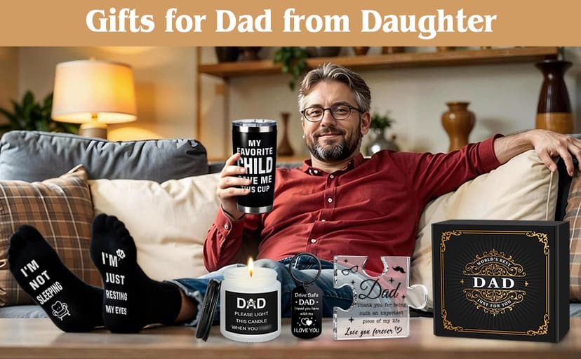 Gifts for Dads Birthday Funny Dad Gifts from Daughter Son Kids Cool Father Happy Birthday Gift Ideas for Dads Presents Basket for Best Dad Ever, Daddy Father Gift Stuff for Christmas, Fathers Day B0FW5577NS