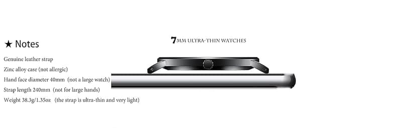 FIZILI Mens Watches Ultra-Thin Minimalist Waterproof-Fashion Wrist Watch for Men Unisex Dress with Leather Band