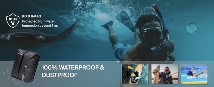 Black Voyage Reusable Vacuum Compression Travel Bag for Carry-On Suitcase and Backpack, Recycled IP67 Waterproof Space Saver Vacpack (2-Pack, 18L - Pump Included)