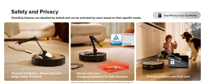 roborock Saros Z70 Robot Vacuum and Mop, OmniGrip Arm, AI-Powered, 22,000Pa Suction, 3.14’’ Ultra Slim, FlexiArm Riser Technology, AdaptiLift Chassis, Obstacle Avoidance, Auto Mop Washing & Drying