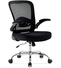 Office Chair,Ergonomic Office Desk Chair with 2D Adjustable Lumbar Support,3D Headrest,2D Arms,330LBS High Back Mesh Computer Home Office Chairs Rolling Tilting Swivel Executive Chairs Black