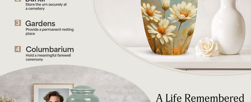 Daisy Urn for Ashes - Funeral Urns for Women - Daisy Cremation Urn for Adult Ashes Men - 2/3 Tablespoon of Ash Keepsake Box Daisy Urn - Flower Urn Small Keepsake - Urns for Burial in Ground - 3 Inch B0CZXM5ZJD