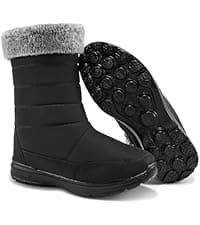 Decould sylf Snow Boots for Women Mid Calf 2026: Winter Warm Fur Lined Shoes Comfortable Waterproof with Zipper for Outdoor Walking