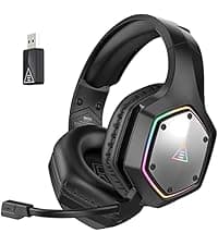 EKSA E1000 USB Gaming Headset for PC, Computer Headphones with Microphone/Mic Noise Cancelling, 7.1 Surround Sound, RGB Light - Wired Headphones for PS4, PS5 Console, Laptop, Call Center