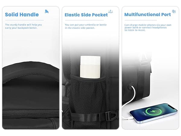 Sinaliy Travel Backpack for Men Women, Personal Item Travel Bag with Multi-Pockets, Airline Approved Carry on Backpack Fits 16inch Laptop, Waterproof Casual Backpack for College,Travel, Work