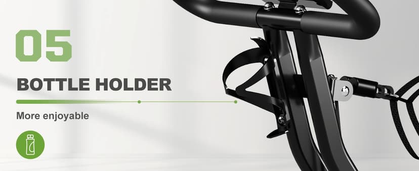 Caromix Folding Exercise Bike, 5 in 1 Stationary Bike with 16-Level Adjustable Magnetic Resistance, 330LB Capacity Indoor Workout Bike, Foldable Exercise Bike for Seniors and Adult