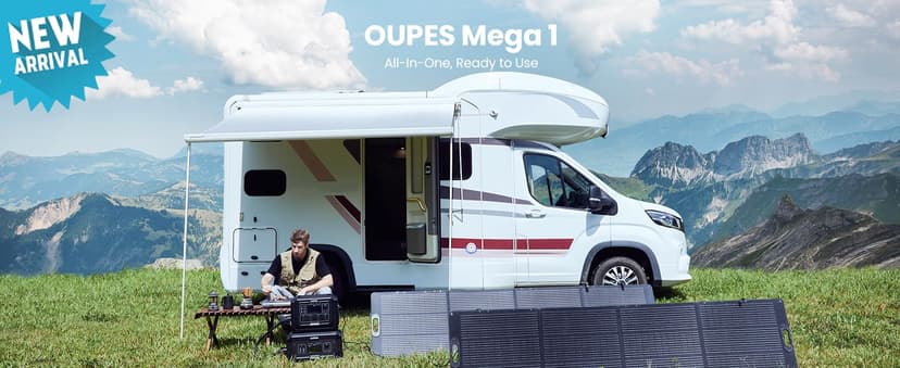 OUPES Mega 1 Portable Power Station 2000W (4500W Peak), 1024Wh LiFePO4 Battery Generator with 1400W AC Charging & 800W Solar Charging, Expandable to 5120Wh, for Home, Power Outages, Camping & RVs
