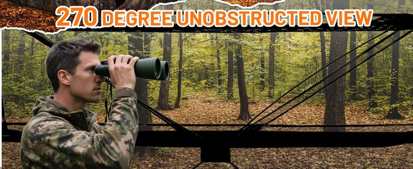 FUNHORUN Hunting Blind 270/360 Degree See Through Ground Blind,2/3 Person Soft Material Pop-Up Camouflage Tent,Easy-Fold Portable Concealed Shelter with Carrying Bag