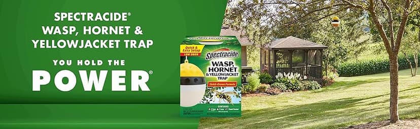 Spectracide Wasp, Hornet & Yellowjacket Trap, Hanging Wasp & Hornet Trap with a Quick-Drown Formula That Submerges & Kills Insects, 1 Count