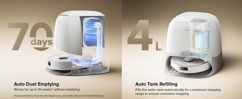 roborock Qrevo Curv S5X Robot Vacuum and Mop, 18500Pa Suction, Zero-Tangling Design, FlexiArm Side Brush, Reactive Tech Obstacle Avoidance, 10 Weeks Self-Emptying, Auto Washing for Hard Floor, Corner