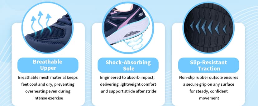 AOV Women Arch Support Walking Shoes Orthotic Sneakers for Plantar Fasciitis Foot and Heel Pain Relief Tennis Shoes