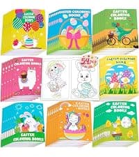 90shine 54PCS Easter Coloring Books for Kids-Egg Basket Stuffer Gifts Party Favors Class Activity Supplies Decorations B08Q36YXL9