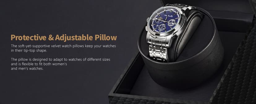 UnaMela Watch Winder for Automatic Watches: Automatic Single Watch Winder Box, Rotating Watch Case in Black Carbon Fiber Leather, Watch Rotator with Japanese Quiet Motor, Battery Powered or AC Adapter