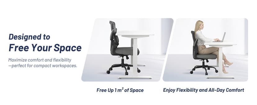 Office Desk Chair for Long Hours & Back Pain Relief – 4“ Thick Molded Foam Cushion, Enhanced Lumbar Support, Padded Flip-up Armrests, Ideal for Office or Study, Dark Gray