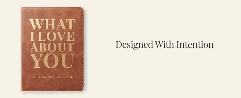 What I Love About You Leather Book – 30 Reasons Why I Love You, Fill-In-The-Blank Journal for Him & Her, Romantic Couples Keepsake (Brown)