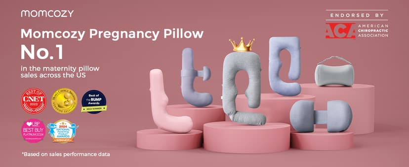 Momcozy Pregnancy Pillows for Sleeping, U Shaped Full Body Maternity Pillow with Removable Cover - Support for Back, Legs, Belly, HIPS for Pregnant Women, 57 Inch Pregnancy Pillow for Women, Grey