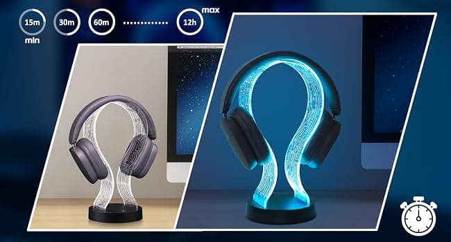 PCB Pattern Acrylic Headset Stand with 1 USB and 1 Type-C Charging Ports, Gifts for Men Boy Father Dad and DJ Music Lovers CoolGift Mart Light Up Headphone Stand, Gifts for Gamers B0DGKV973D
