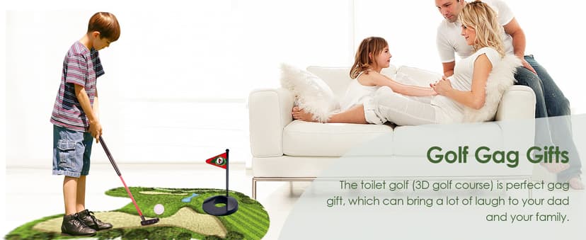 Toilet Golf Game-Practice Mini Golf in Any Restroom/Bathroom - Great Toilet Time - Dad Gifts, Funny Gifts for Dad, Funny White Elephant Gifts, Gag Gifts for Husband, Boyfriend, Men.