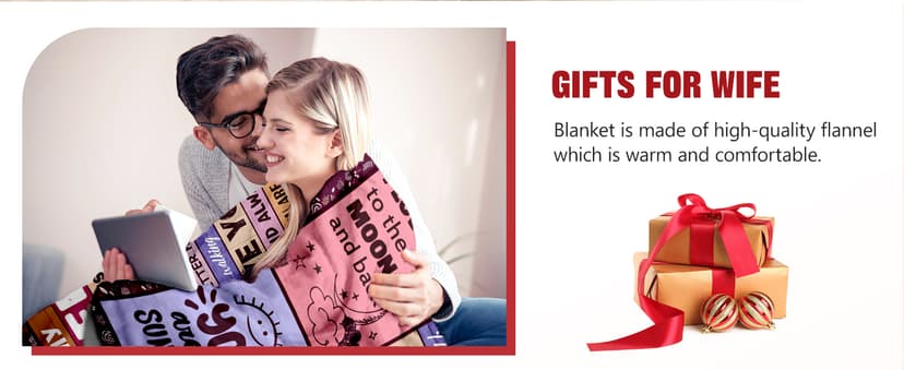 Gifts for Wife from Husbend - Anniversary Wedding Gifts for Women - Best Wife Birthday Gift Ideas - Christmas Mothers Valentines Day Romantic I Love You Gift for Her - To My Wife's Blanket 50"x60"