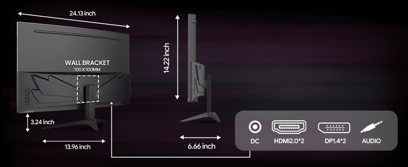 CRUA 27'' Curved Gaming Monitor 260Hz/240Hz, QHD 1440P 1800R VA Panel Computer Monitor with Built-in Speakers, Support AMD FreeSync, 120% sRGB, Blue Light Filter, HDMI2.0 & DP1.4, Wall Mountable-Black