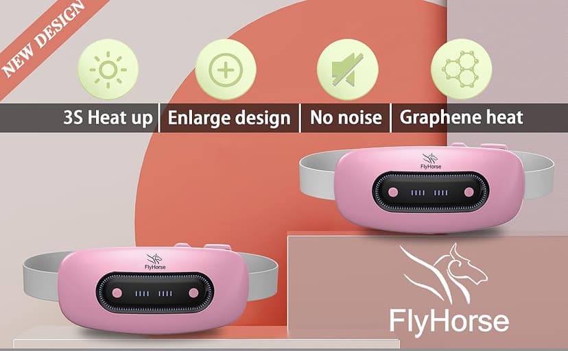 Electric Heating Pad, Portable Cordless Menstrual Heating Pad with 4 Heat Levels and 4 Massage Modes, Fast Large Heating Belly Wrap Belt for Cramps, Back Pain Relief Gifts for Women Girls Her (Pink)