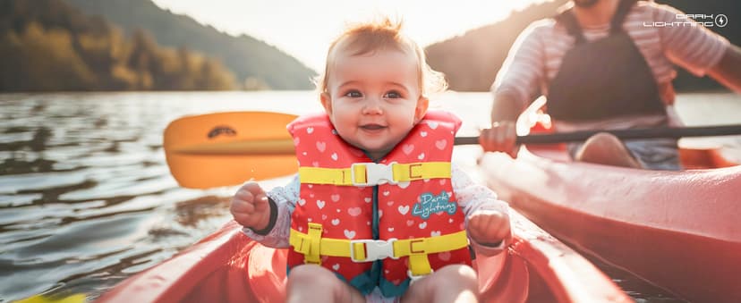 Dark Lightning USCG Approved Infant Life Jacket 0-30 lbs, Toddler Swim Vest and Baby Life Vest for 1-3 Years, 20-30 lbs, Headrest, Leg Strap and Grab Handle