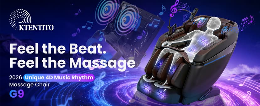 4D Music Rhythm Massage Chair Full Body, 2026 Unique Sonic Resonance Zero Gravity SL-Track Shiatsu Recliner with Knee Heating Blanket AI Voice Bluetooth Foot Roller Body Scan Airbags G9 Black