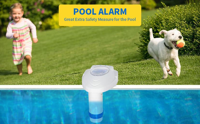 Pool Alarm with Remote Receiver, Pool Underwater Drown Monitor System, Battery Powered Poolside Alarms for Inground&Above Ground Pools, Kids Child Pets Swimming Pool Safety Guard fits up to 16x32sq.ft