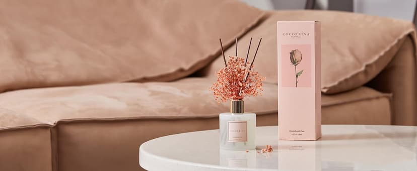 Cocorrína Reed Diffuser Set, Clean Linen 6.7 fl oz Scented Diffuser with Sticks Home Fragrance Reed Diffuser for Bathroom Shelf Décor B0B24QJ217