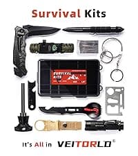 VEITORLD Gifts for Men Dad Him Christmas - Survival Gear and Equipment 12 in 1, Survival Kits - Cool Unique Fishing Hunting Birthday Gifts for Husband Teen Boy Boyfriend Women, Mens Stocking Stuffers