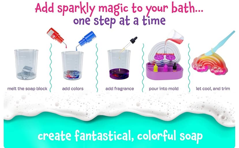Dan&Darci Unicorn Soap Making Kit - Girls Crafts DIY Project Age 6+ Year Old Kids - Unicorn Girl Gifts - Science STEM Activity Teenage Gift - Make Your Own Soap Kits - Craft Toys Ages 6 7 8 9 10 11 12