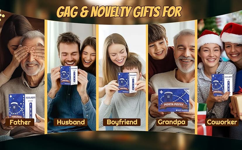 Ceramic Porta Potty Shot Glasses(1 PACK), White Elephant Gift for Adults, Gag Gifts Funny for Adults, Top Choice Secret Santa Gifts for Men, Friends and Coworker