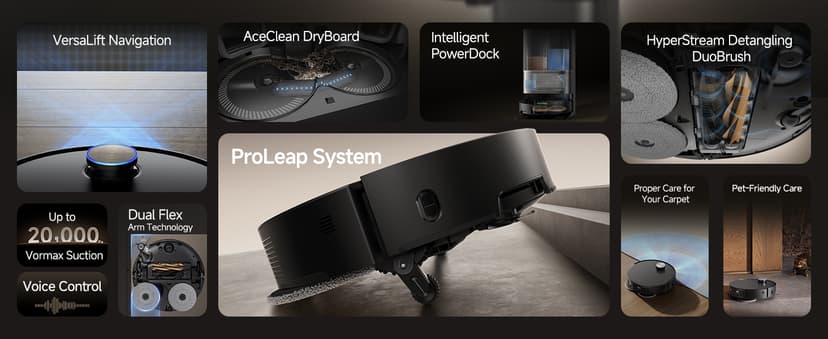 DREAME X50 Ultra Robot Vacuum and Mop with Auto-Empty and Mop Self-Cleaning, 20,000Pa Suction, Obstacle Avoidance and 360° Navigation, Corner to Edge Deep Cleaning, Detangling Brush