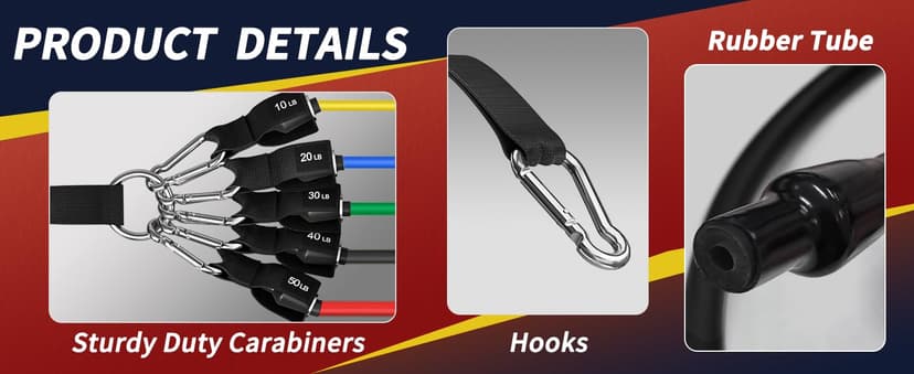 WHATAFIT Resistance Bands, Exercise Bands,Resistance Bands for Working Out, Work Out Bands with Handles for Men and Women Fitness, Strength Training Home Gym Equipment