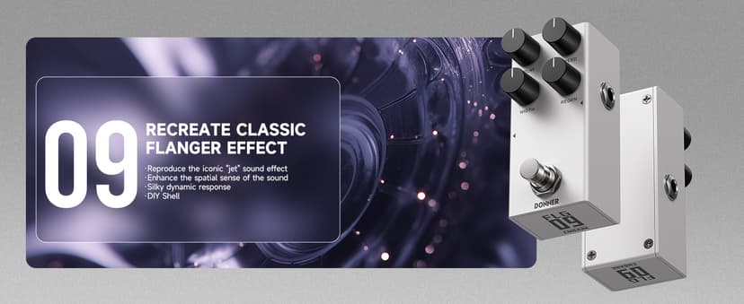 Donner Compressor Pedal for Electric Guitar, DIY Shell, Analog True Bypass Effects Pedal, Vintage Warmth & Studio-Grade Clarity(EMBARK 08)