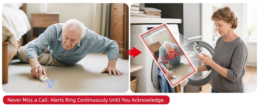 CallToU 2-Way Talk Baby Monitors for Elderly with Call Button Room Monitors for Elderly Monitor with Camera and Audio Night Vision Video Monitor for Elderly Seniors Dementia Patients No WiFi